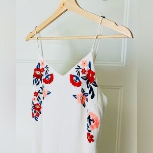 Xhilaration White Maxi Dress with Floral Accents